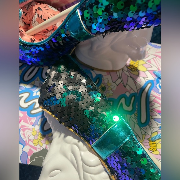 Irregular Choice Sequined Paint A Friend Unicorn Heels - Picture 3 of 7